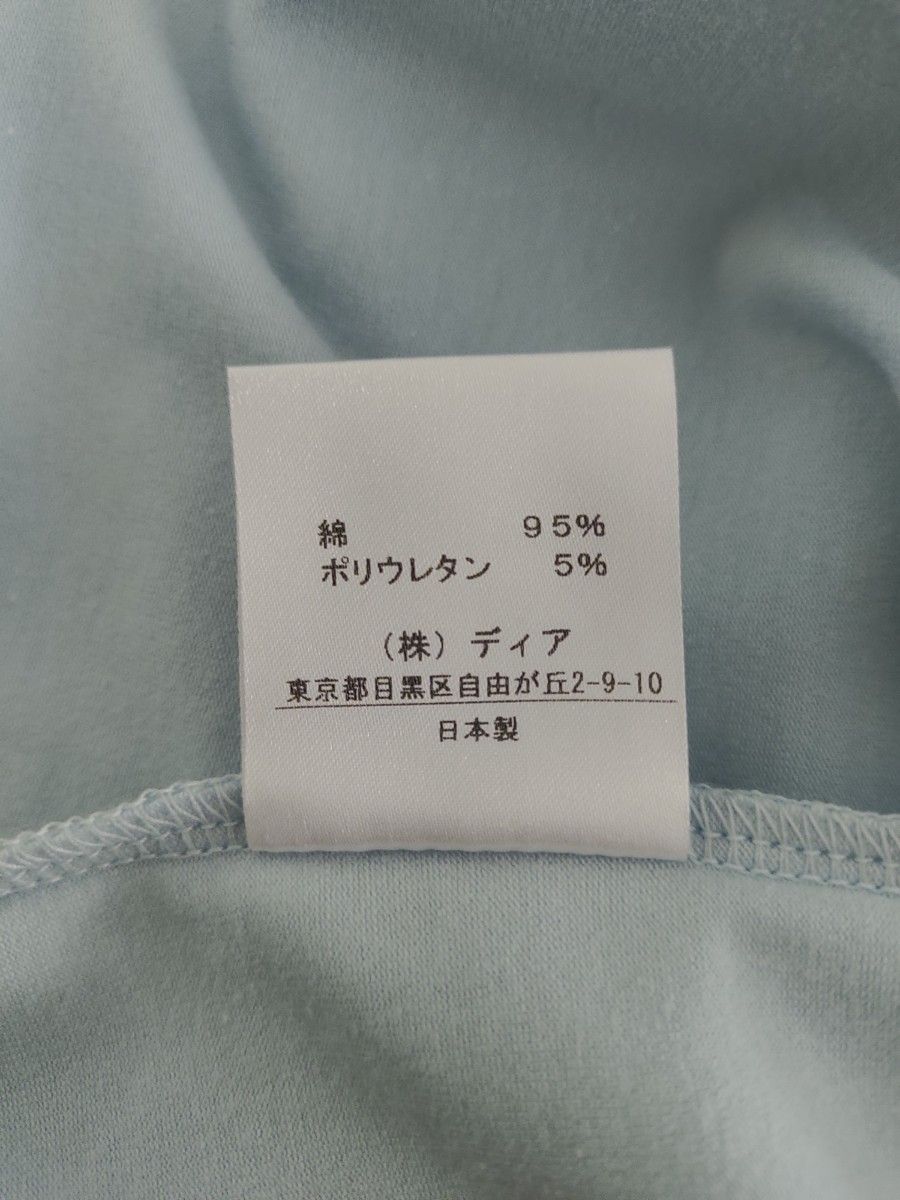 新品同様★上質  Tシャツ 2枚組  日本製 水色系★M～L位 ロゴT Vネック