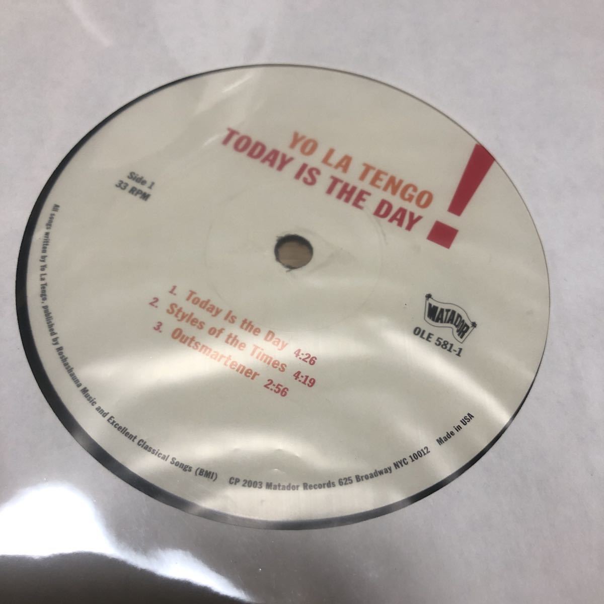 激レア　人気盤　Yo La Tengo/Today Is The Day! アナログレコード muro オルガンバー　藤原ヒロシ　クボタタケシ　野村訓市_画像3