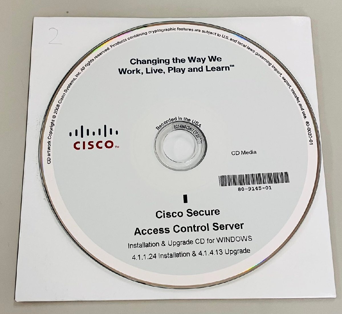 2YXS568★現状品★Cisco Secure Access Control Server 4.1.1.24Installation&4.1.4.13Upgrade CD for Windows_画像1