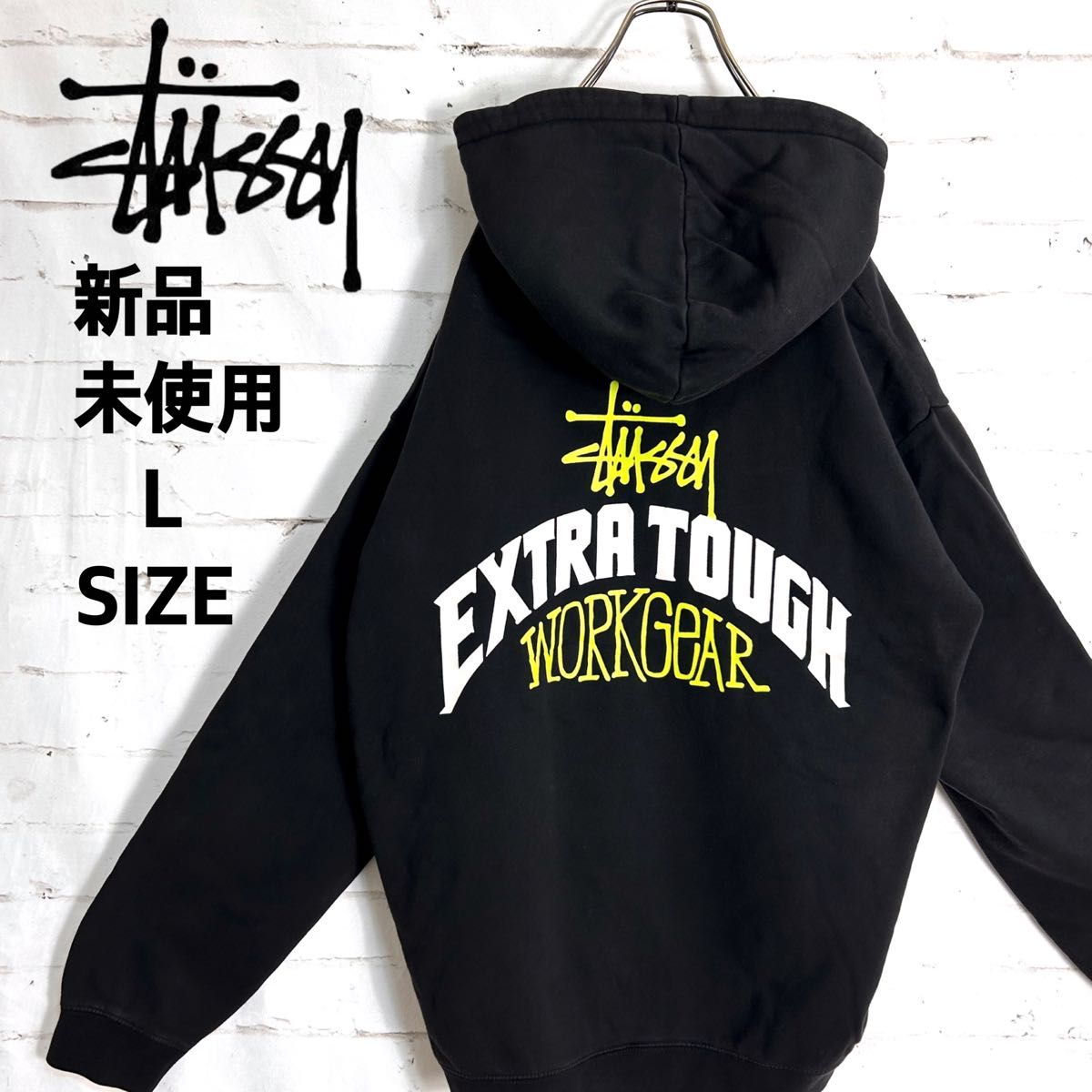 新品未使用タグ付き 海外限定 超希少 STUSSY バックプリント ブラック