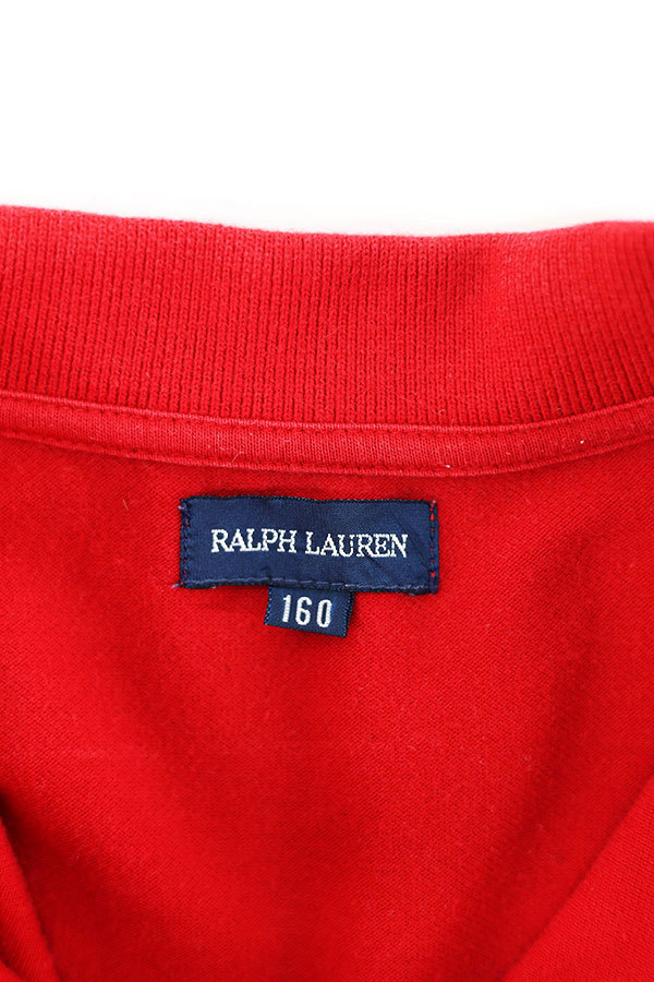 Used Kids 90s POLO Ralph Lauren Pony Embroidery Polo Shirt Size 160 古着_画像7