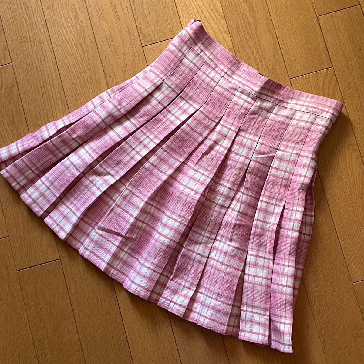 SHEIN ピンクチェック スカート ROMWE Sサイズ - ミニスカート