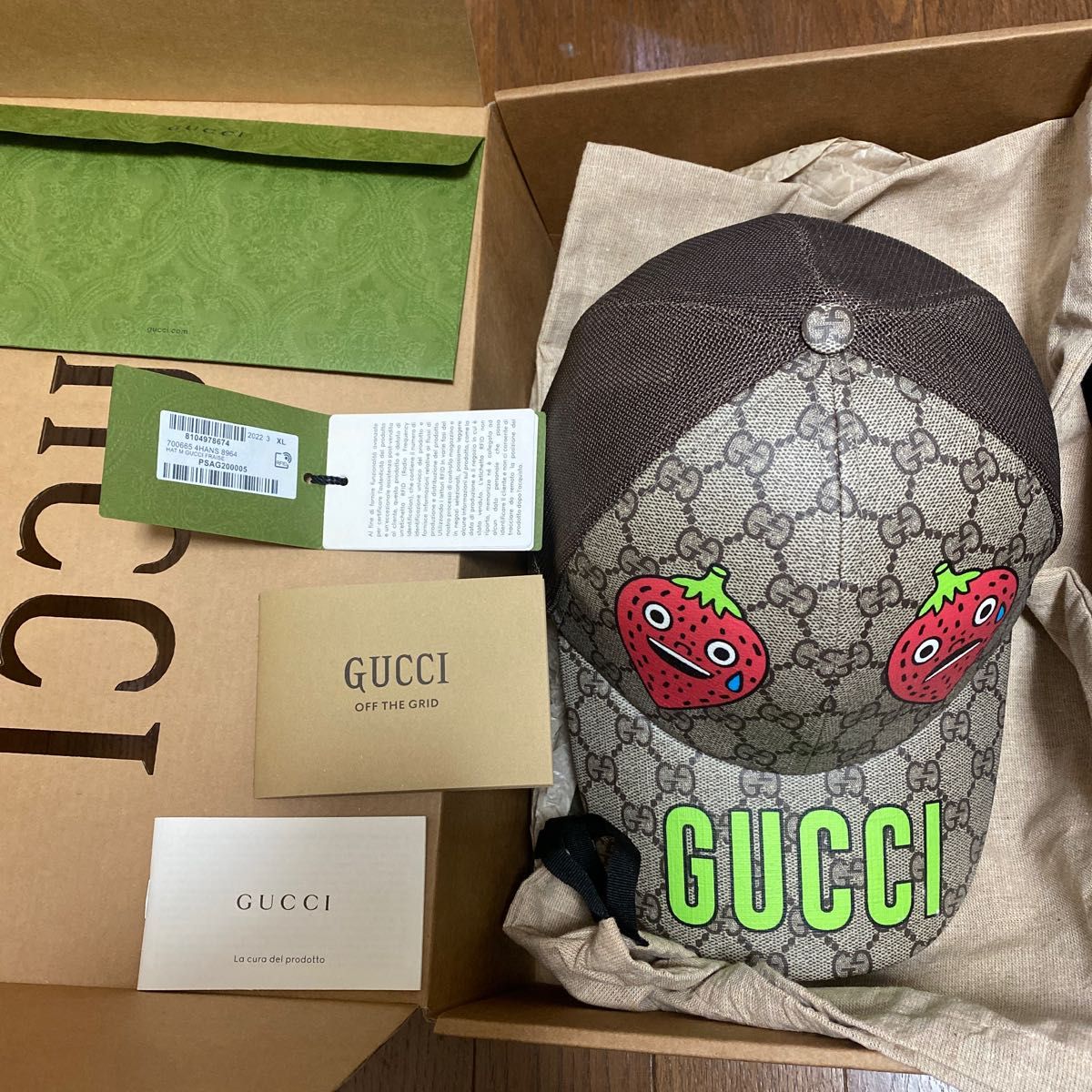 新品☆グッチ【GUCCI】男女兼用☆野球帽☆キャップ☆XLサイズ☆送料込G-72-