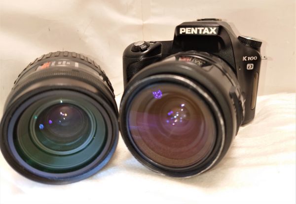 ★★Wレンズ！美品★★PENTAX ペンタックスK100D 28-80mm 35-135★単三電池駆動★