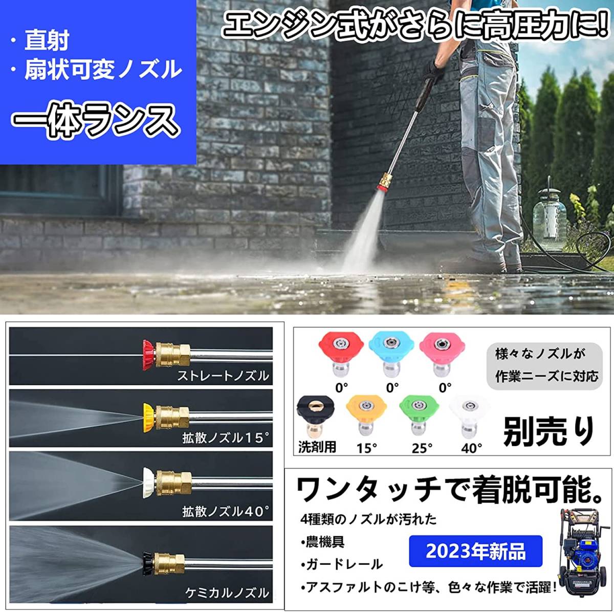 エンジン 高圧洗浄機 エンジン式高圧洗浄機 20MPa 7馬力 9.0/min GI21MPA コードレス 高出力 外壁掃除 洗車 工具 農機具 樹木粗皮削り 床_画像4