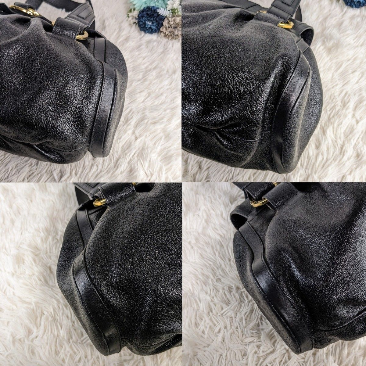 美品 ブルガリ チャンドラ ハンドバッグ ダブルリング ゴールド金具