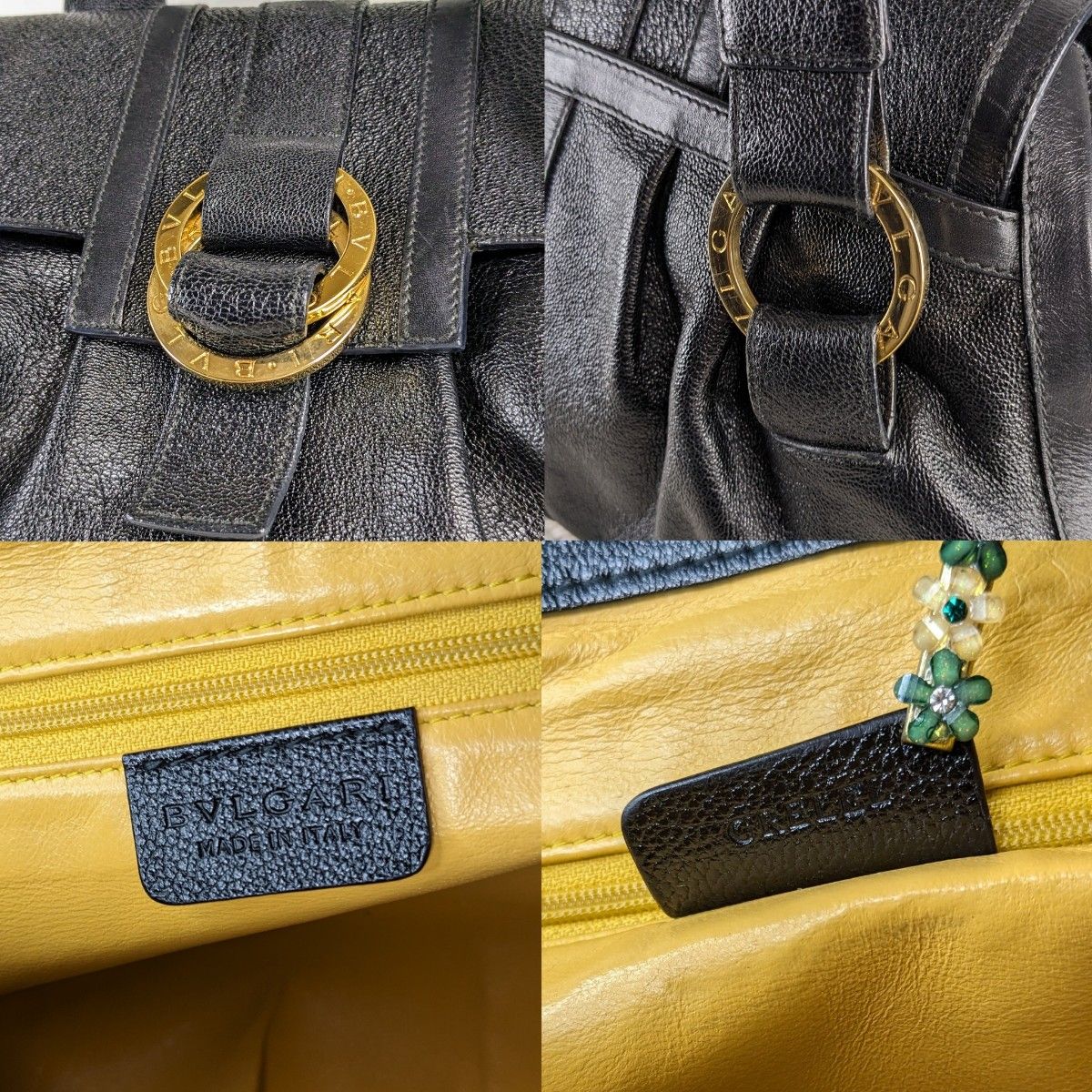 美品 ブルガリ チャンドラ ハンドバッグ ダブルリング ゴールド 美品 ブルガリ チャンドラ ハンドバッグ ダブルリング ゴールド