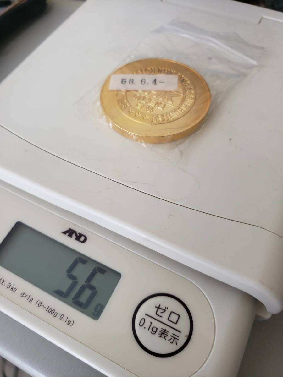 246 NHK のど自慢 合格 金賞 GOLD MEDALISTON 直径45mm 昭和58年 記念メダル コイン 刻印なし 【コレクター買取品】 送料140円_画像4