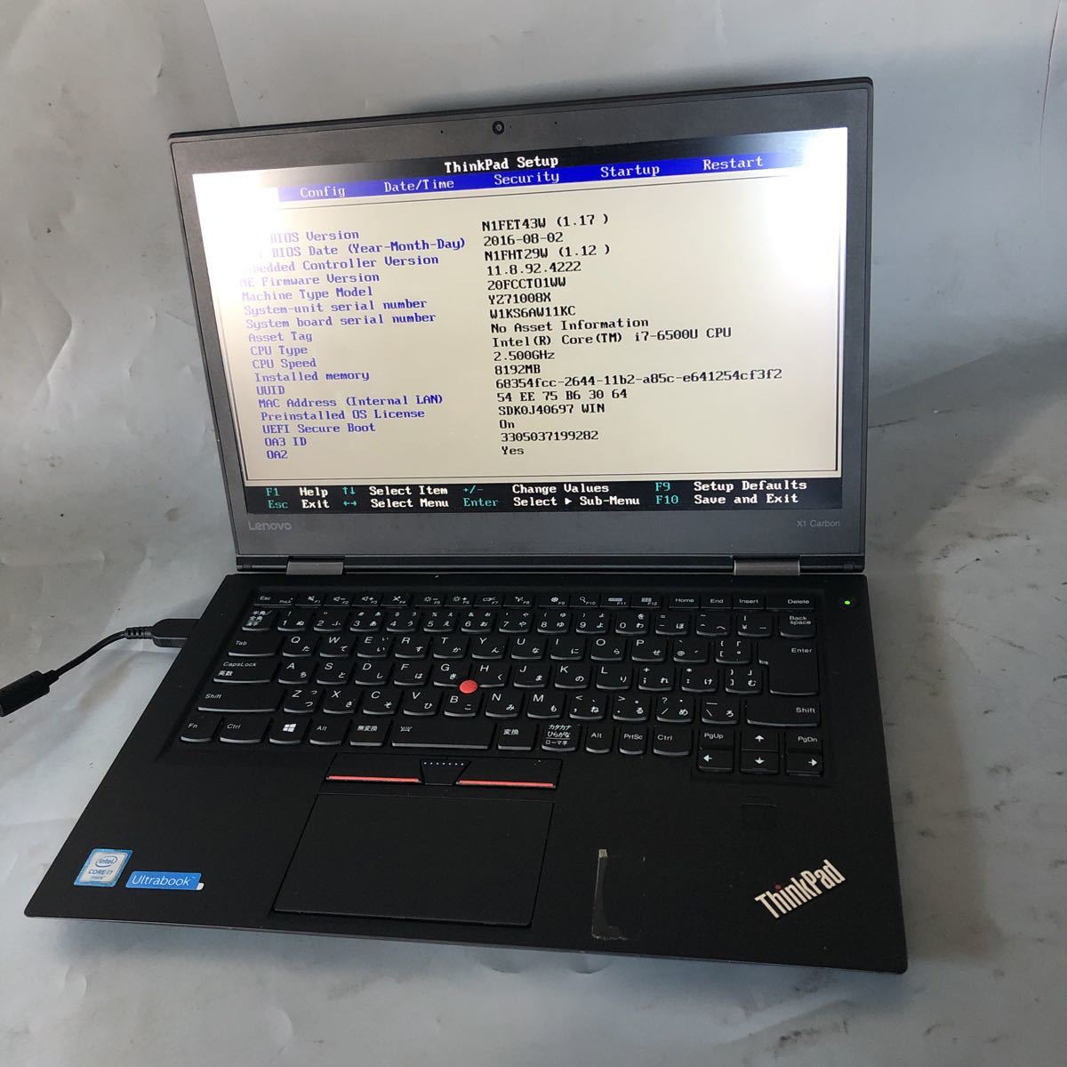 人気TOP X1 ThinkPad 【ジャンク】Lenovo JXJK3588 Carbon /動作未確認