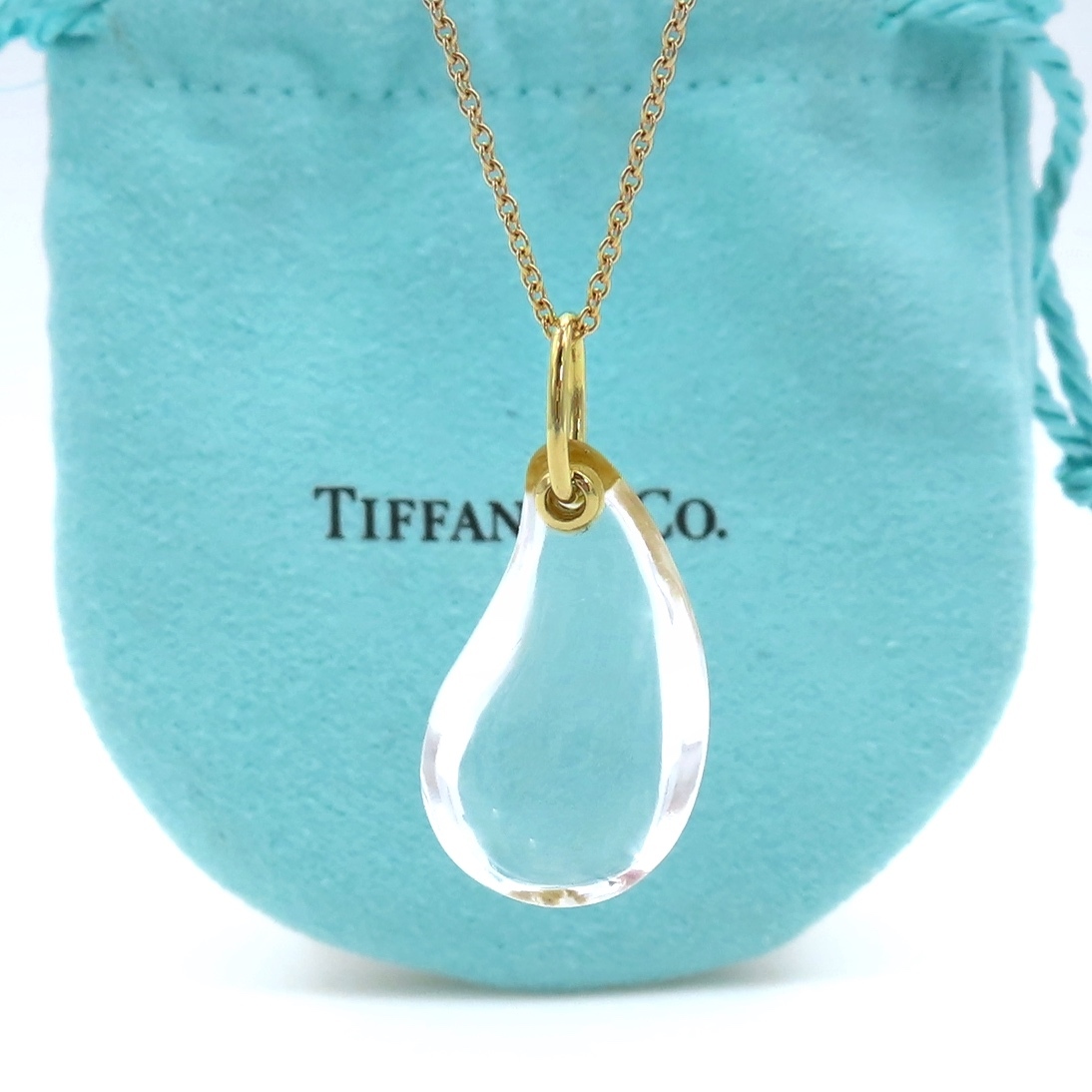 公式 【送料無料】 未使用 Tiffany&Co. ティファニー イエロー ゴールド クリスタル ティアドロップ ネックレス 750 K18 水晶 HO18 イエローゴールド 公式 【送料無料】 未使用 Tiffany&Co. ティファニー イエロー ゴールド クリスタル ティアドロップ ネックレス 750 K18 水晶 HO18 イエローゴールド