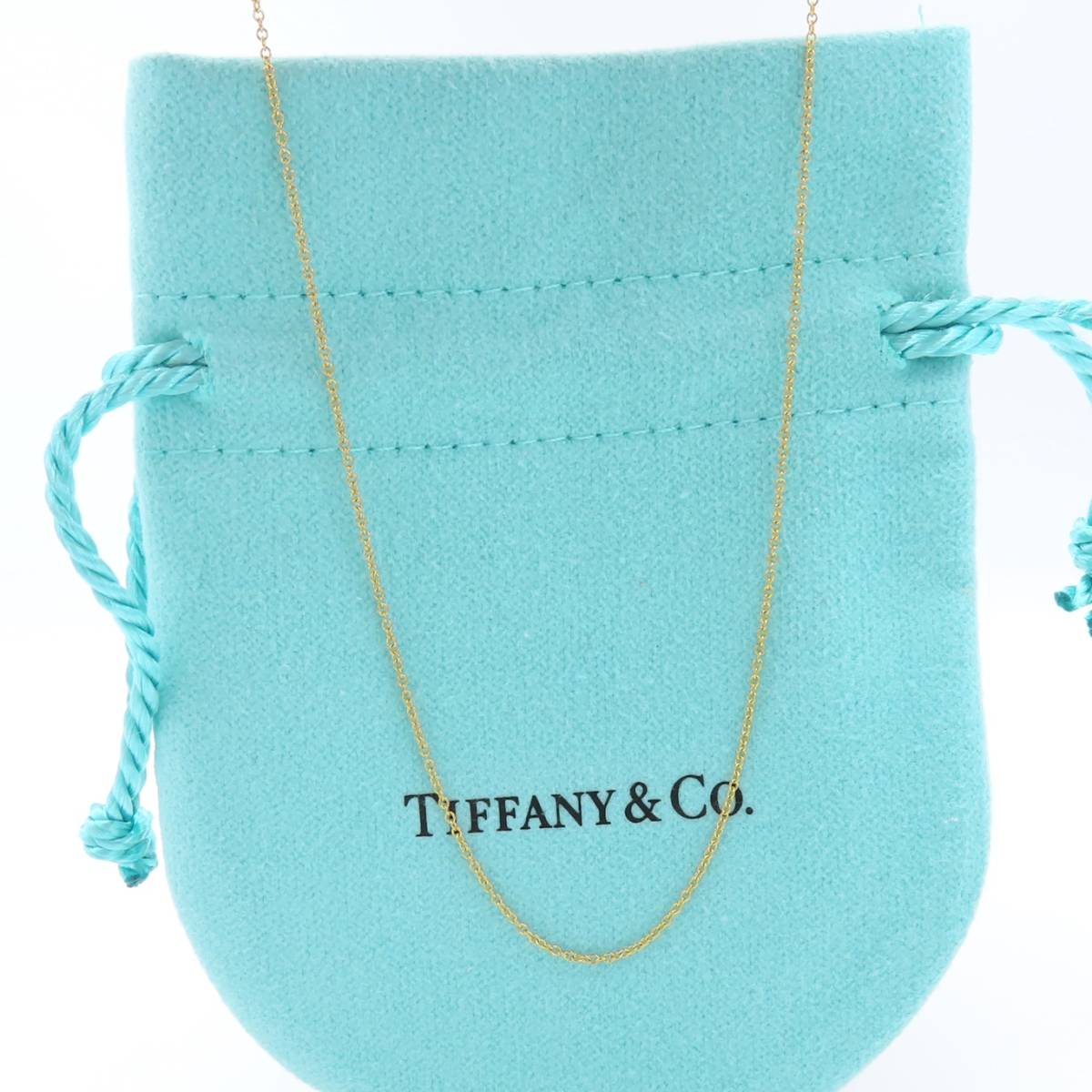 【送料無料】 未使用 Tiffany&Co. ティファニー イエロー ゴールド ネックレス チェーン AU750 K18 41cm HO25