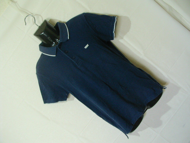 ssy7035 Levi\'s Levi's рубашка-поло с коротким рукавом темно-синий # одноцветный # one отметка вышивка линия ребра кромка разрез XS размер 