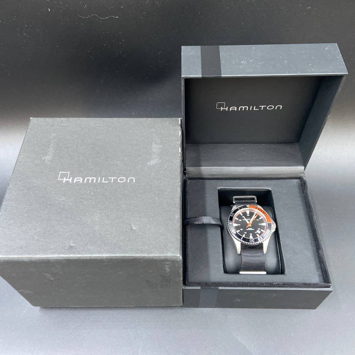 G0804 極美品 HAMILTON ハミルトン 腕時計 カーキ ネイビー スキューバオート H82305931 自動巻き
