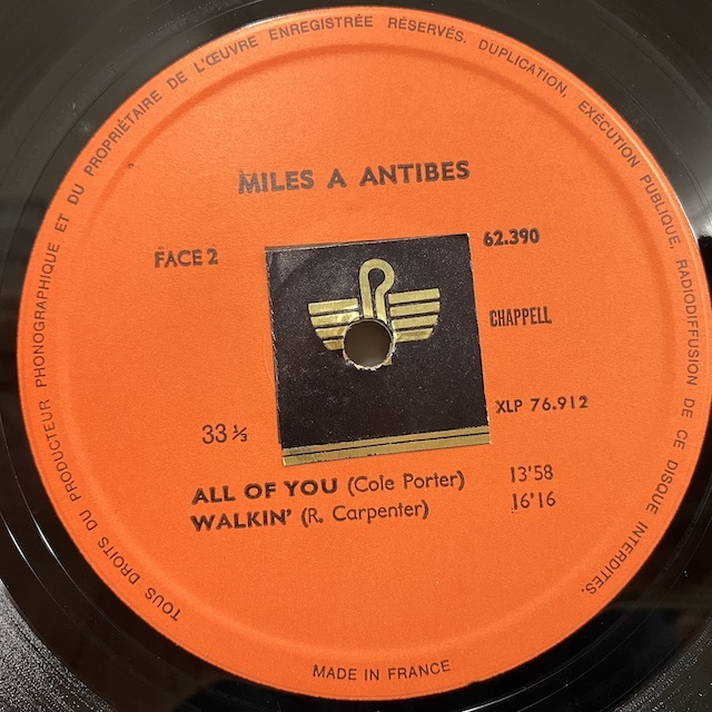 ●即決LP Miles Davis / Miles A Antibes 62390 j37845 仏オリジナル、Mono マイルス・デイヴィス _画像2