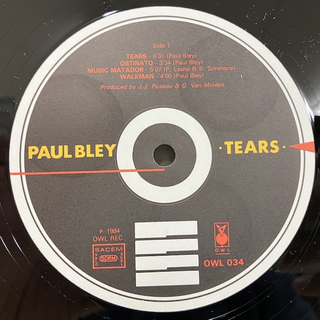 ●即決LP Paul Bley / Tears owl034 仏オリジナル ポール・プレイ _画像2