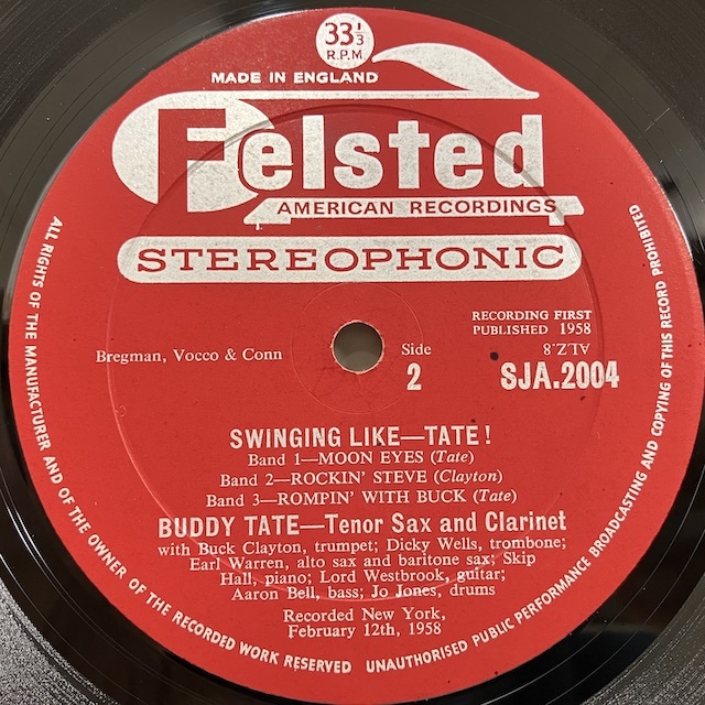 ●即決LP Buddy Tate / Swinging Like Tate sja2004 j37932 英オリジ バディ・テイト Dg Stereo _画像2