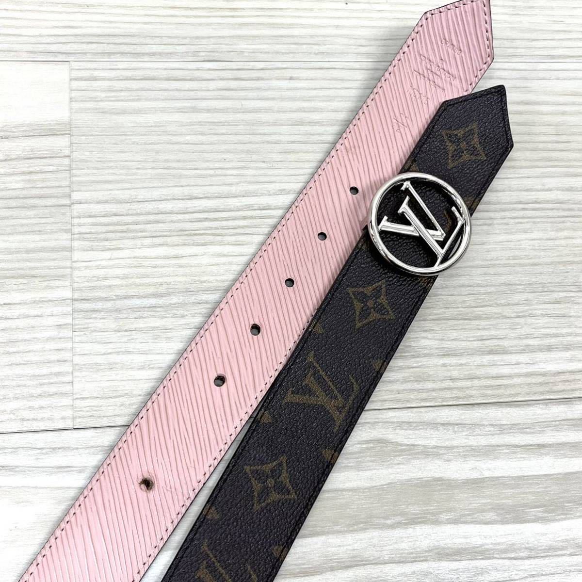 高級 LOUIS VUITTON ルイヴィトン LVサークル モノグラム エピ リバーシブル ベルト レディース M0118