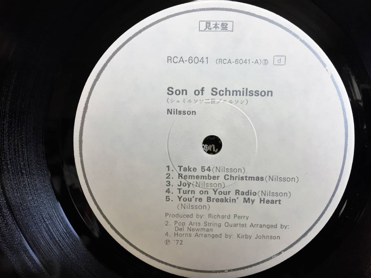 ニルソン Nilsson / シュミルソン二世 Son of Schmilsson / 見本盤 プロモ 72年 白レーベル 見開きジャケット LP / RCA-6041_画像6