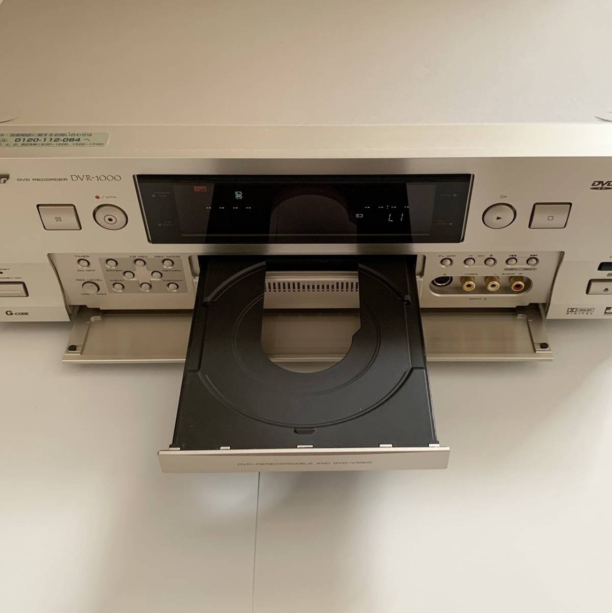 レトロパイオニアDVR-1000/DVD レコーダー/リモコン付き中古_画像7