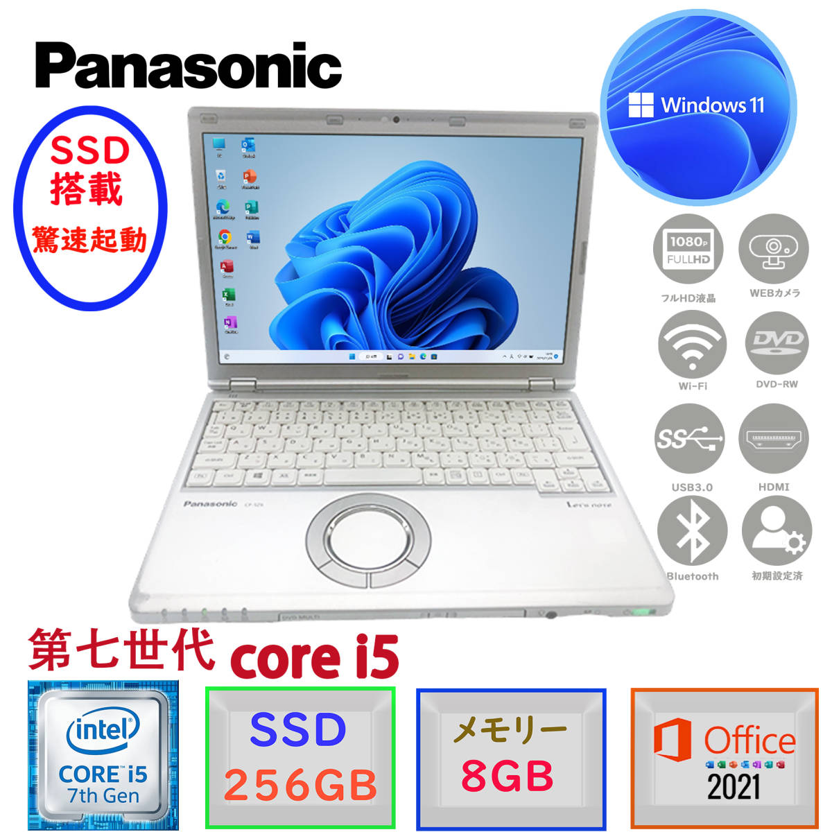 贅沢屋の 第七世代Corei5 Panasonic C044 HDMI 無線 BT カメラ メモリ