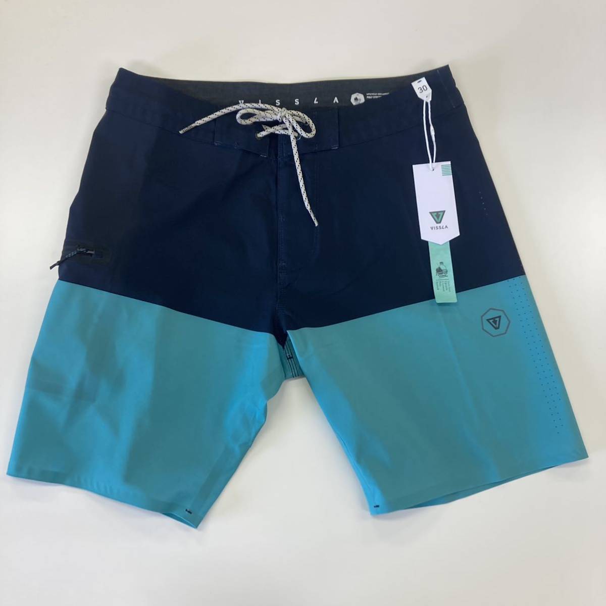 2023 New Vissla Board Shorts Swimwear High Seas 18,5 DNV темно -синий синий 30 -дюймовый M10111HIG2301
