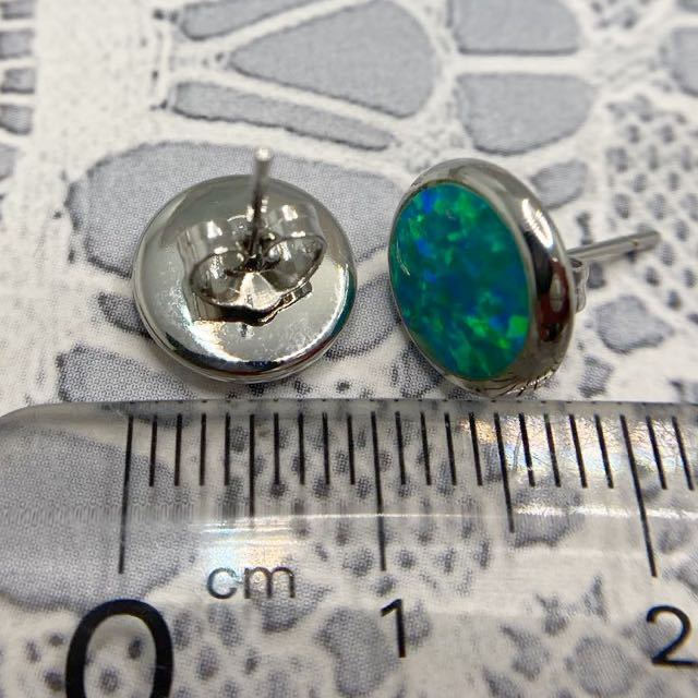  green fire - opal. round type simple earrings * lady's silver 925 stamp silver accessory color stone new goods gem Y-RSHOP