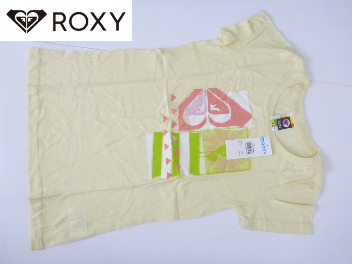 新品 ROXY　ロキシー★サーフブランド　黃色　イエロー　半袖　Tシャツ　L　身長160㎝相當(dāng)