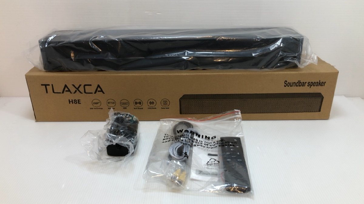  unused goods! TLAXCA sound bar speaker H8E subwoofer built-in . place feeling deep bass Bluetooth optical digital Aux other * outer box damage have 