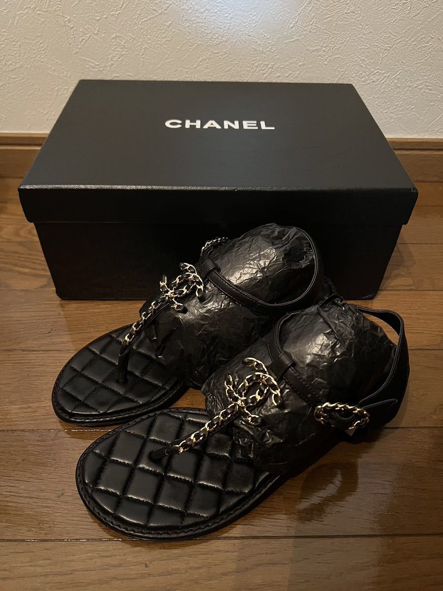 ヤフオク! - 新品未使用 CHANEL シャネル サンダル 38(24c...