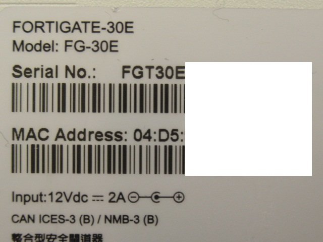 Ω 保証有 Fortinet【FG-30E】FortiGate-30E UTM ライセンス期限切れ 2台セット 領収書発行可能 送料無料_画像5