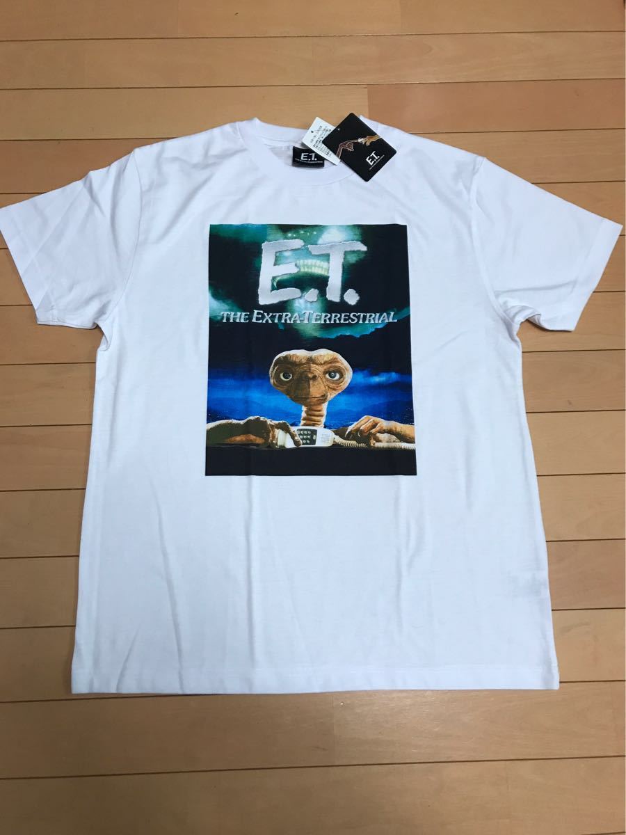 [ last 1 point ] new goods ET E.T. T-shirt L size white spill bar gSF 80\'s movie shirt license goods 