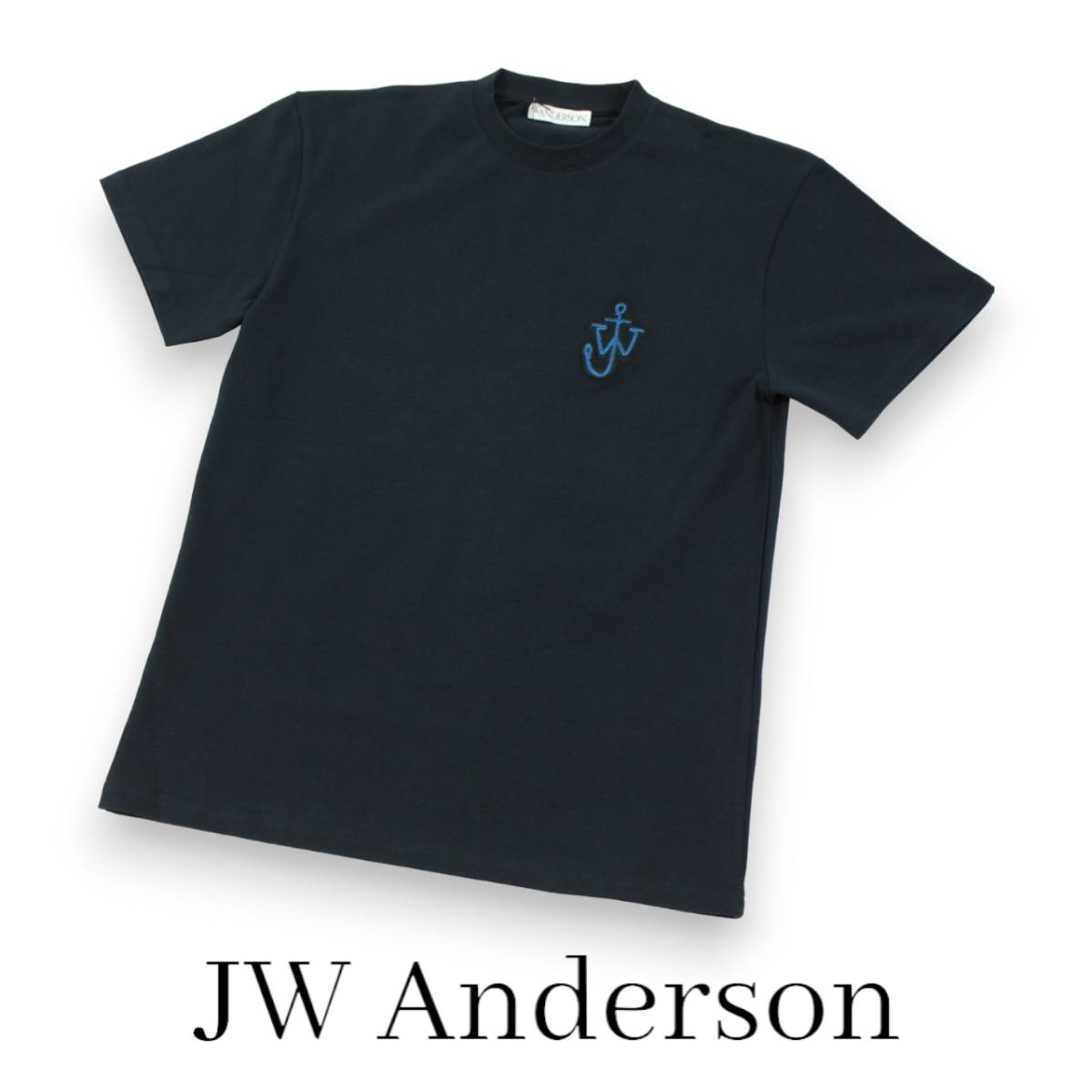 経典 J.W.アンダーソン　アンカーロゴパッチ　半袖Tシャツ　ネイビー　XS　J.W.Anderson 無地