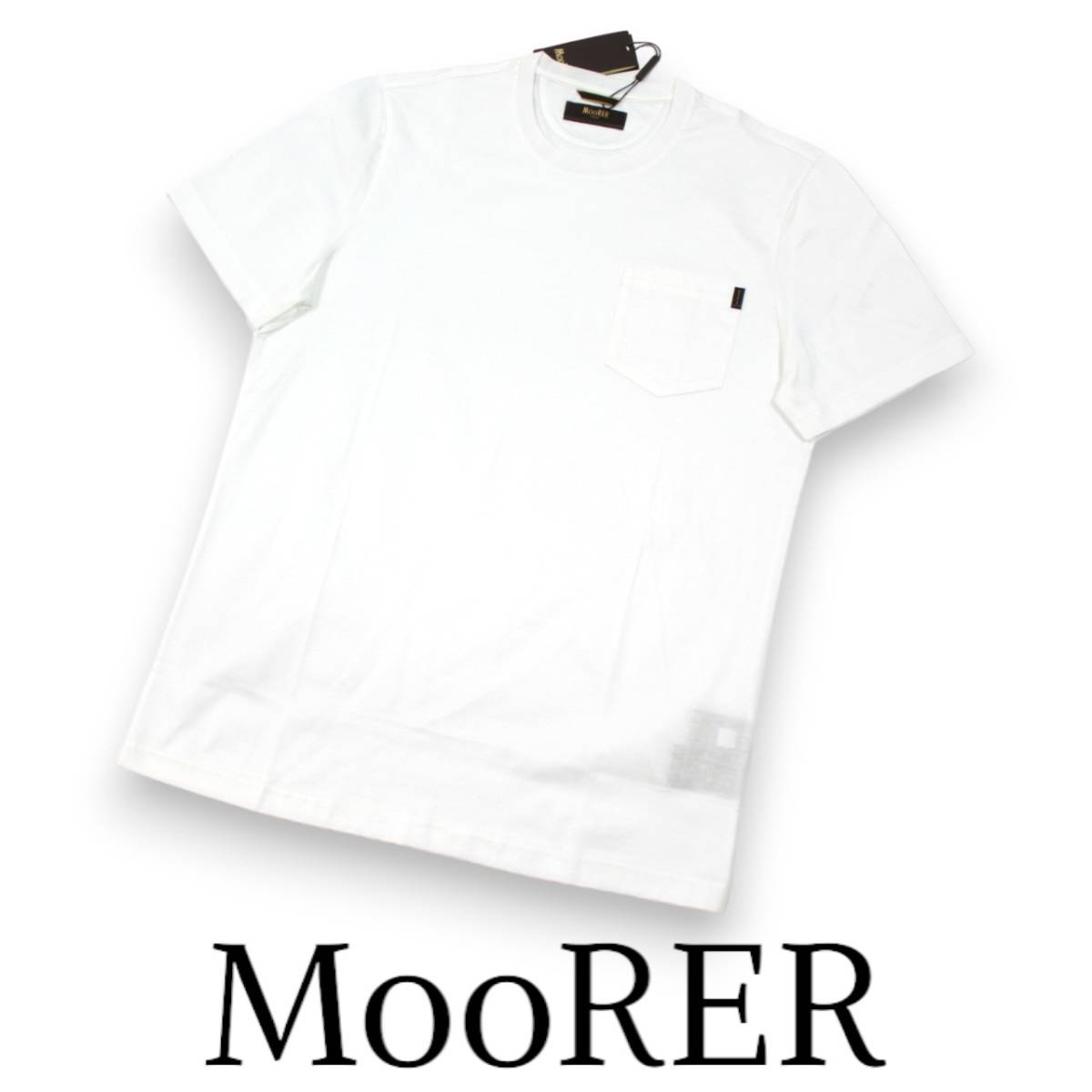 ムーレー　ブルジオ　ピマコットン　ポケットTシャツ　ホワイト　48　MooRER BRUZIO-JCL