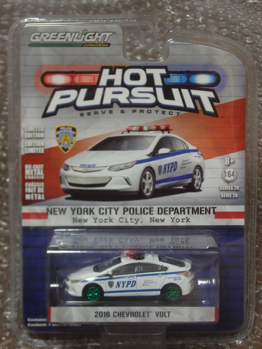 1/64 グリーンライト GREENLIHGT グリーンマシーン 2016 NYPD CHEVROLET VOLT シボレー [HOT PURSUIT 20] 未開封品_画像1