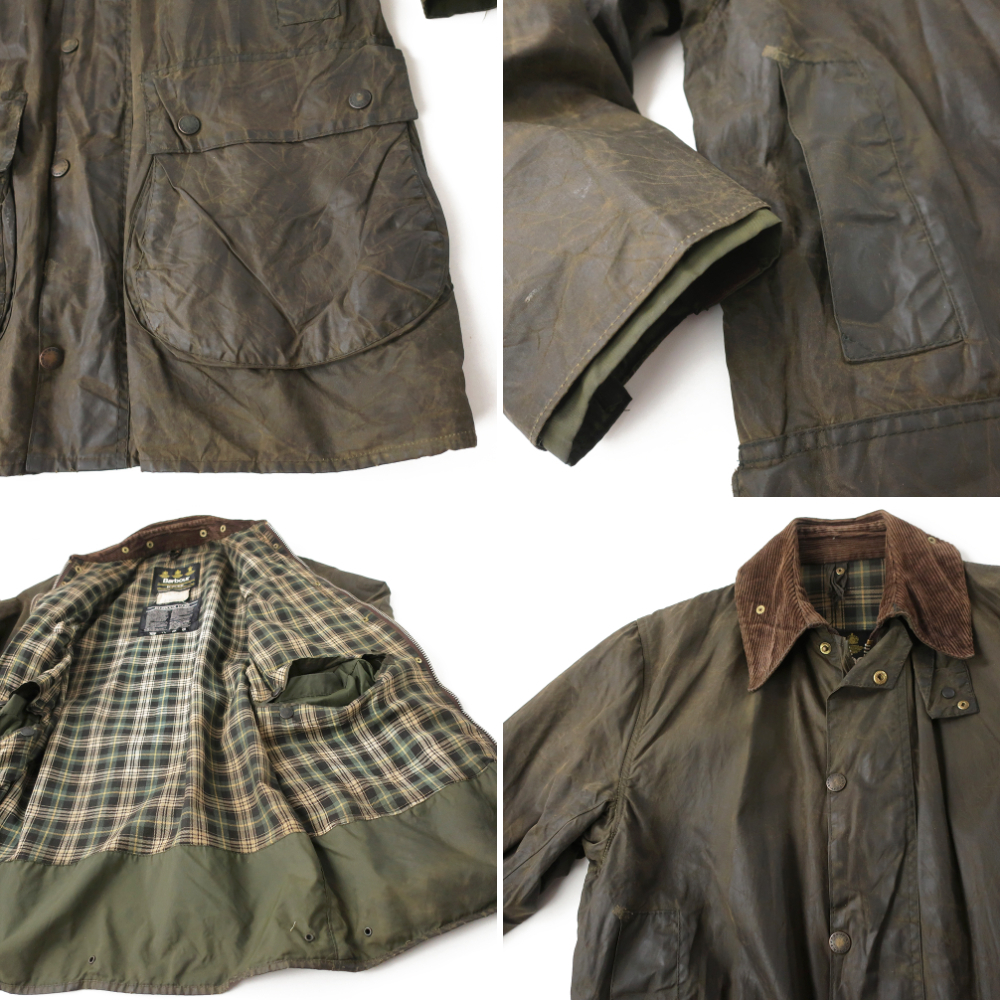 在庫限り】 90s 旧3ワラント Barbour バブアー BORDER オイルド