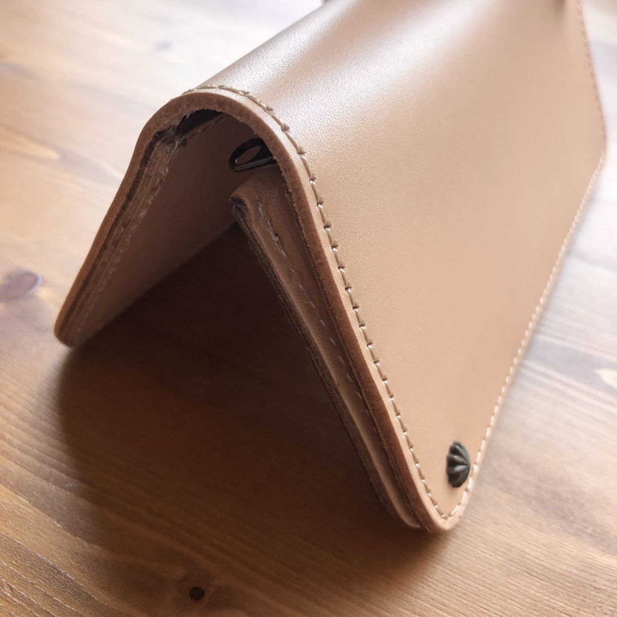 土屋革具 】ヌメ革・生成り 本革 レザー メンズ 財布 長財布