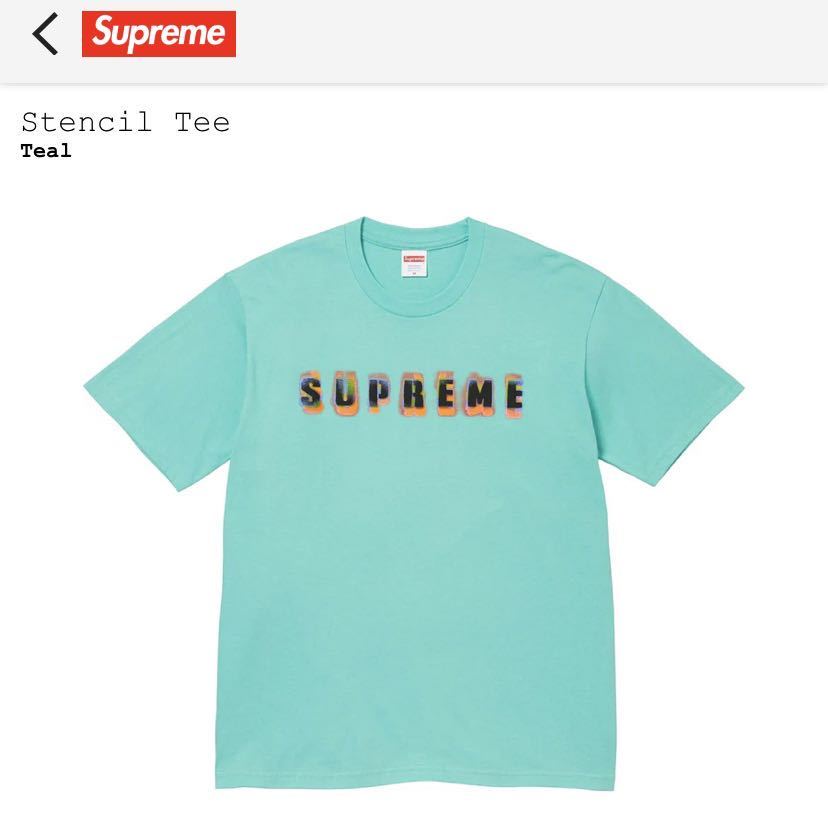 送料無料 supreme stencil tee シュプリーム ステンシル Tシャツ ティファニーカラー teal XL