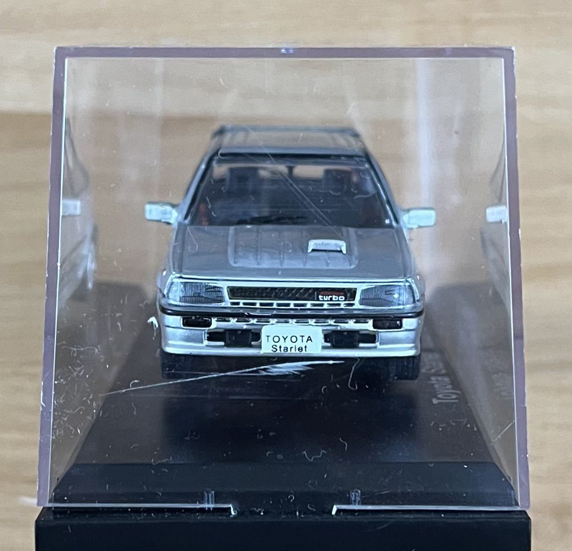 ◇国産名車コレクション トヨタ スターレット ターボ-S （1986) 中古 ミニカー アシェット 1/43 旧車 シルバー_画像3