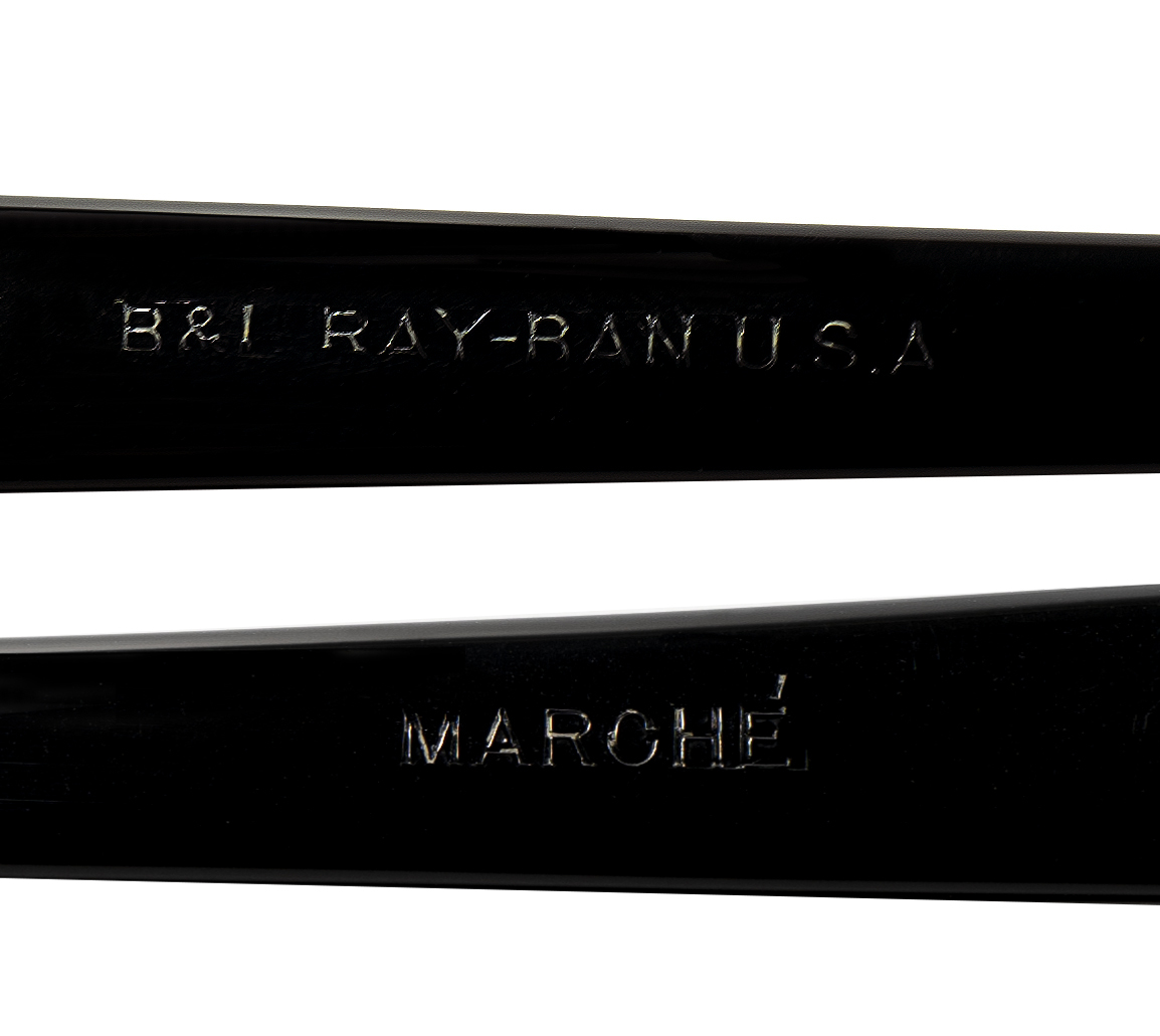 最高峰USロックシェードのSUPER RAREモデル 1960sカウハイドCASE付デッド USA製 Mid Century期 B&L RAYBAN ボシュロム レイバン MARCHE 黒 _画像5