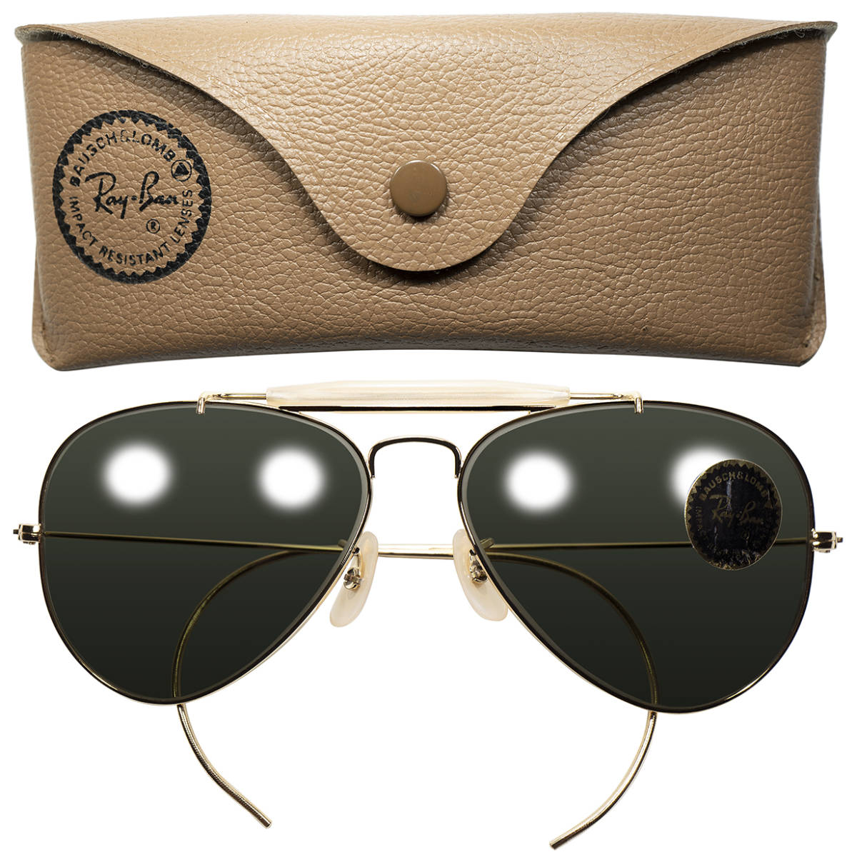 MADE IN USAの殿堂入り永久定番1970sデッド USA製 B&L RAYBAN ボシュロム レイバン OUTDOORSMAN アウトドアーズマン 砂内なしG15 size58/14