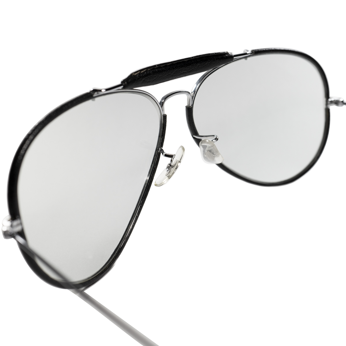 激RAREなSILVERx BLACK & 砂内なしBL製調光グレーLENS最初期個体 1970sデッドUSA製 B&L RAYBAN ボシュロム レイバン レザー巻 OUTDOORSMAN_画像6