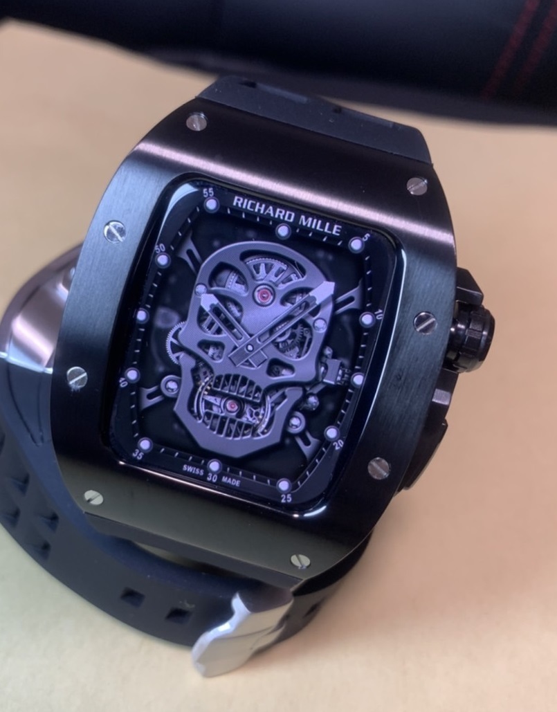 44mm 45mm RMモデル 黒色 メタル ラバー カスタム ステンレス apple