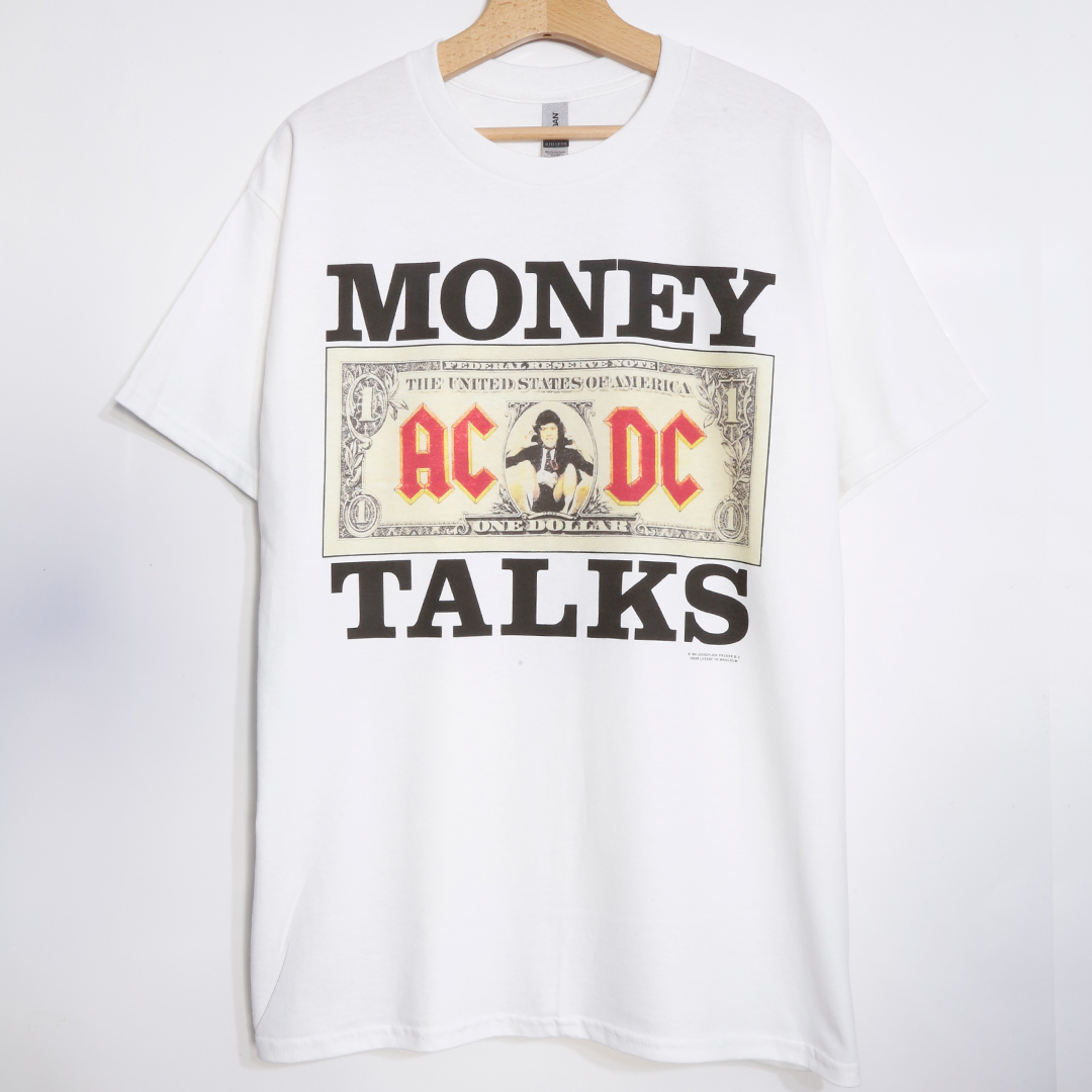 XL ACDC MONEY TALKS ロック Tシャツ リアーナ ブラックピンク_画像1