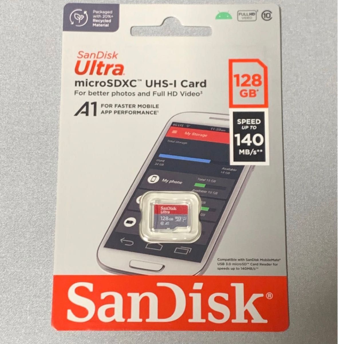 128GB microSDカードmicroSDXC SanDisk サンディスク Ultra SDSQUAB-128G-GN6MN