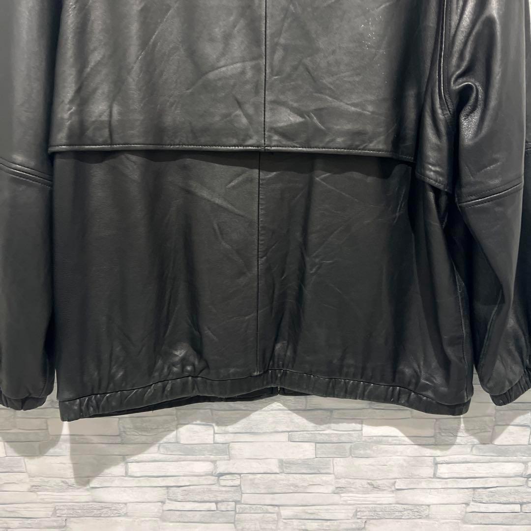 90s ヴィンテージ　ブラックレザージャケット　ライダース　黒　オーバーサイズ