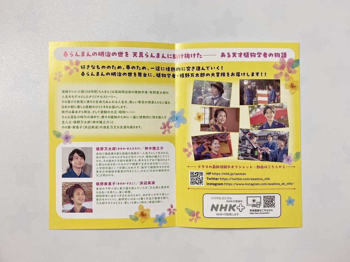 連続テレビ小説 NHK朝ドラ らんまん 神木隆之介 東京限定 リーフレット