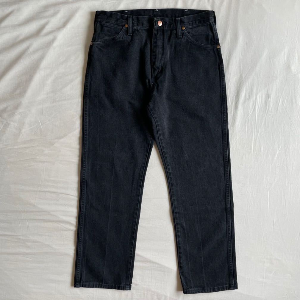 【W32L30】80s Wrangler ブラックデニムパンツ USA製 ビンテージ 13mwz ラングラー 黒 サルファ levis 501 90sの画像1