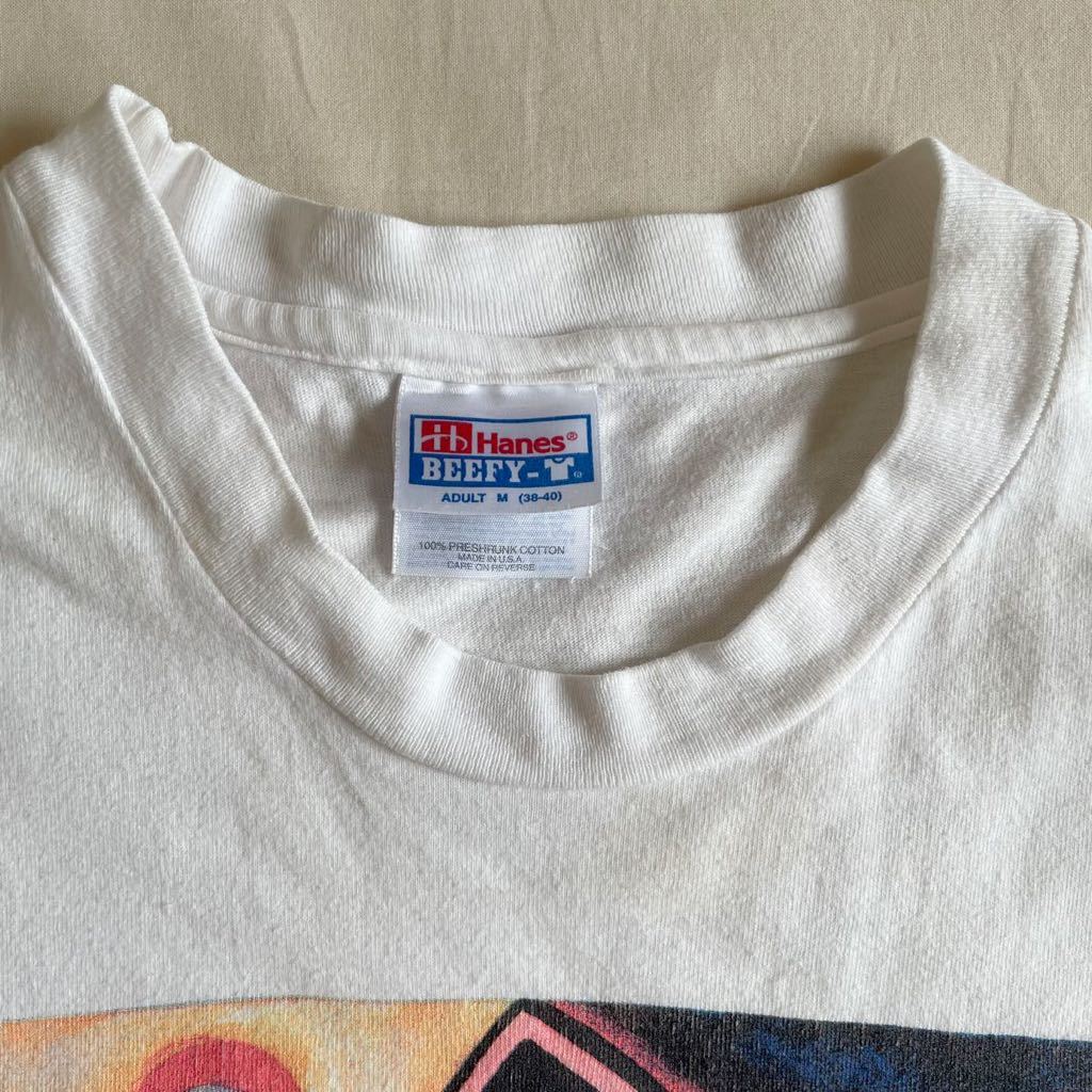 90s J.DAVID アート Tシャツ USA製 Hanes BEEFY 綿100 Made On Earth ビンテージの画像4