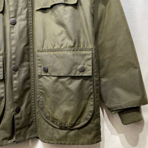 00年製 Barbour ビデイル 4フラップ オイルドジャケット C30 英国製 BEDALE ビンテージ バブアー 80s 90s_画像4