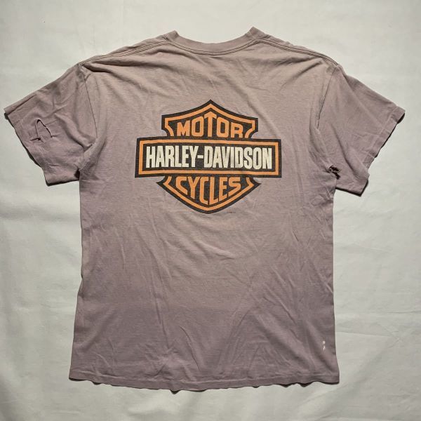 雰囲気○ 90s HARLEY DAVIDSON ヴィンテージ XL Tシャツ USA製 綿100 ハーレーダビッドソン ボロ 80s